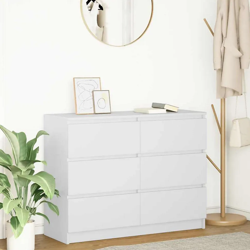 Buffet blanc 100x35x76 cm bois d'ingénierie vidaXL