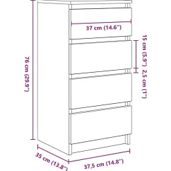Buffet blanc 37,5x35x76 cm bois d'ingénierie vidaXL