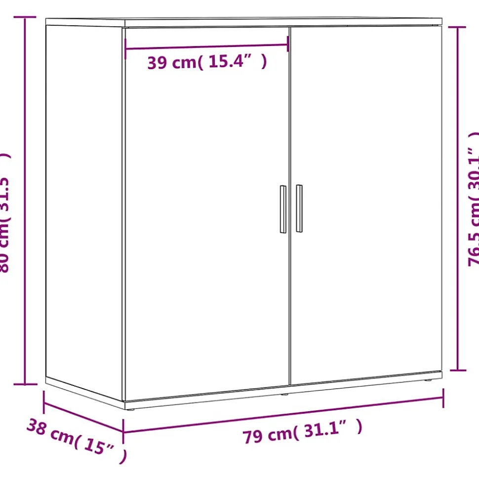 Buffet blanc 79x38x80 cm vidaXL