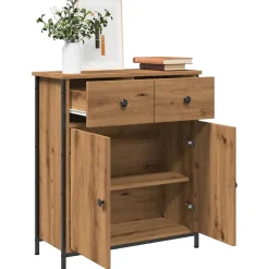 Buffet chêne artisanal 70x30x80 cm bois d'ingénierie vidaXL
