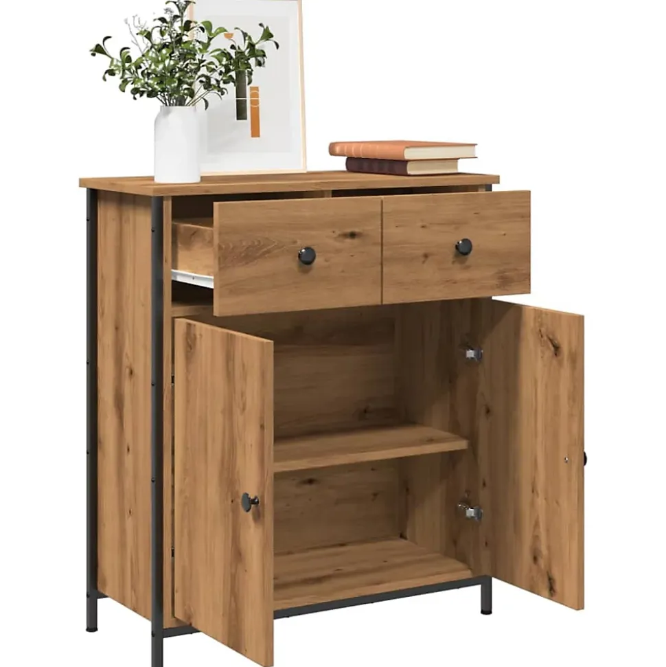 Buffet chêne artisanal 70x30x80 cm bois d'ingénierie vidaXL
