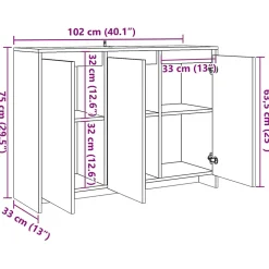 Buffet chêne artisanal 102x33x75 cm bois d'ingénierie vidaXL