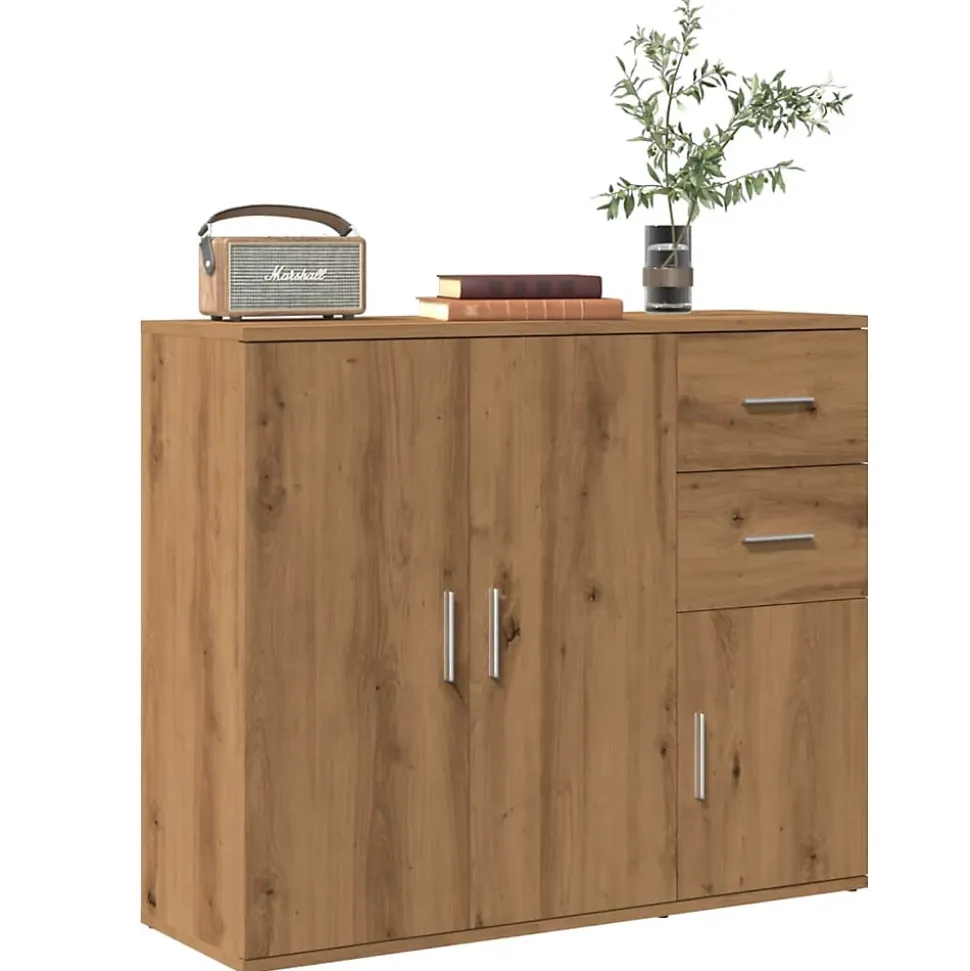Buffet chêne artisanal 91x29,5x75 cm bois d'ingénierie vidaXL