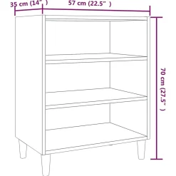 Buffet chêne fumé 57x35x70 cm bois d'ingénierie vidaXL