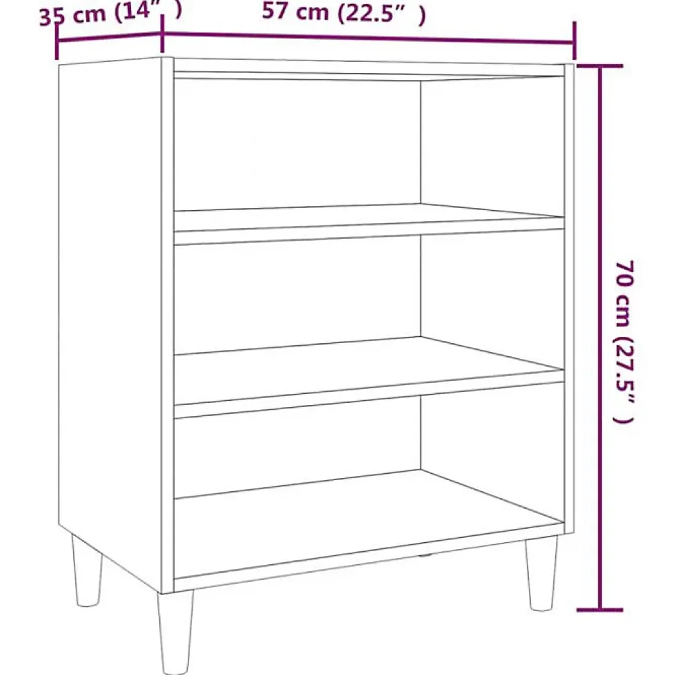 Buffet chêne fumé 57x35x70 cm bois d'ingénierie vidaXL