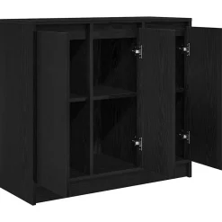 Buffet chêne noir 85x34x76 cm bois d'ingénierie vidaXL