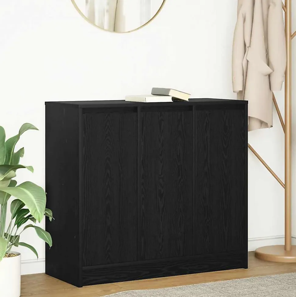 Buffet chêne noir 85x34x76 cm bois d'ingénierie vidaXL