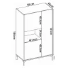 Buffet Crono, Buffet de salon haut, Buffet de salon moderne avec 3 portes, 81x43h135 cm, Chêne et Blanc