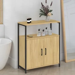Buffet d'appoint 1 niche et 2 portes 70 cm DETROIT design industriel