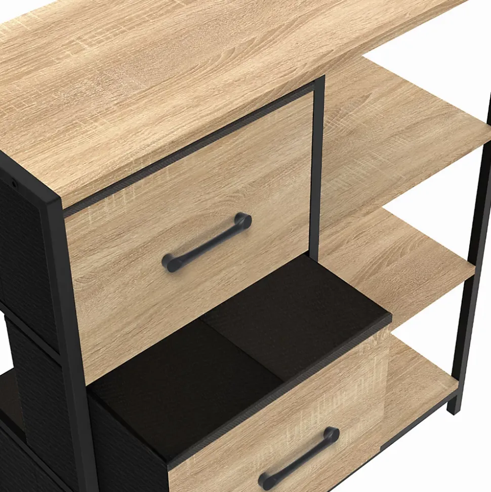 Buffet d'appoint 3 tiroirs et étagères 70 cm UTAH design industriel