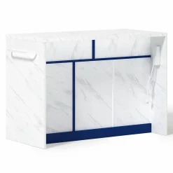 Buffet De Cuisine 120 Cm Avec Prises/usb - Étagères Réglables, Style Bar - Fonctionnel