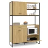 Buffet de cuisine 120 CM DETROIT meuble 3 portes + 1 tiroir design industriel