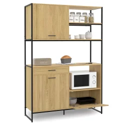 Buffet de cuisine 120 CM DETROIT meuble 3 portes + 1 tiroir design industriel
