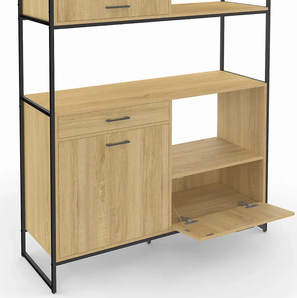 Buffet de cuisine 120 CM DETROIT meuble 3 portes + 1 tiroir design industriel