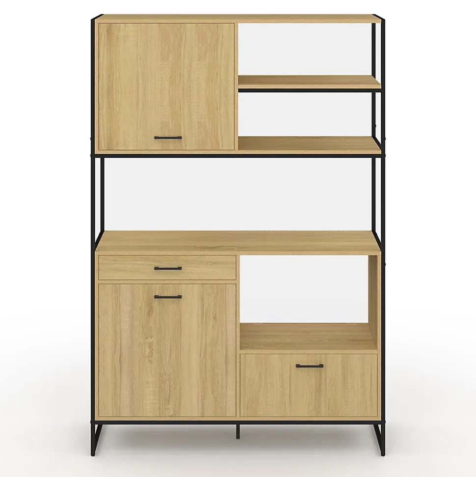 Buffet de cuisine 120 CM DETROIT meuble 3 portes + 1 tiroir design industriel