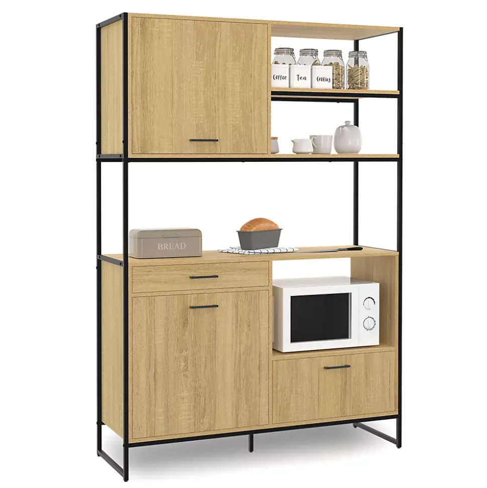 Buffet de cuisine 120 CM DETROIT meuble 3 portes + 1 tiroir design industriel