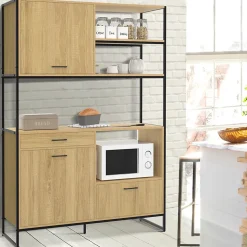 Buffet de cuisine 120 CM DETROIT meuble 3 portes + 1 tiroir design industriel