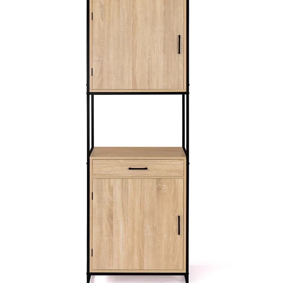 Buffet de cuisine 60 CM DETROIT meuble 2 portes design industriel + tiroir