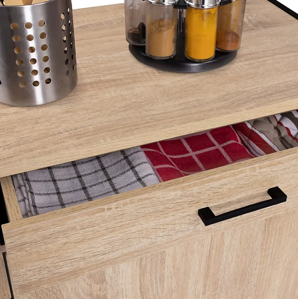 Buffet de cuisine 60 CM DETROIT meuble 2 portes design industriel + tiroir
