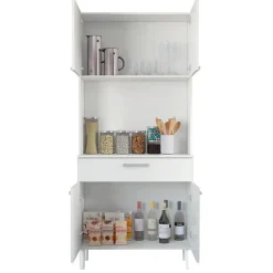 Buffet de Cuisine - KITS PARANA - 4 Portes 1 Tiroir - Blanc - Largeur 80 cm - Hauteur 180 cm