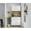 Buffet de Cuisine - KITS PARANA - Imitation Chêne et Blanc - 4 Portes - 1 Tiroir - 74.5 cm