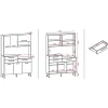 Buffet de Cuisine - ORION - Imitation Chêne Blanc - 6 Portes - 3 Tiroirs - 9 Niches