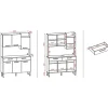 Buffet de Cuisine 6 Portes 2 Tiroirs Chêne Taupe 10 Niches L 132 H 186 P 38.8 cm - L 132 x l 38.8 x H 186 cm