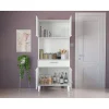 Buffet de Cuisine 4 Portes 1 Tiroir Blanc 3 Niches L 80 H 180 P 36.3 cm - L 80 x l 36.3 x H 180 cm