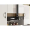 Buffet de Cuisine - Vogue - 8 Portes - 2 Tiroirs - 9 Niches - Blanc et Noir - L 122.5 cm H 176 cm