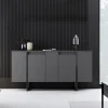 Buffet design noir 4 portes - BORAS