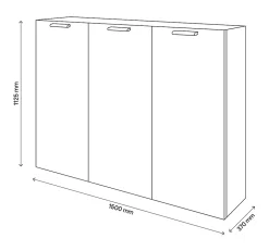 Buffet effet chêne 9 cases 3 portes GoodHome Atomia H. 112,5 x L. 150 x P. 37 cm