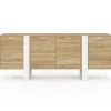Buffet enfilade 200 cm PHOENIX XXL 4 portes bois et blanc