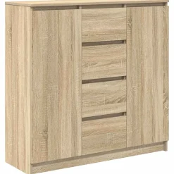 Buffet et tiroirs chêne sonoma 100,5x35x98,5 cm bois ingénierie vidaXL