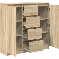 Buffet et tiroirs chêne sonoma 100,5x35x98,5 cm bois ingénierie vidaXL