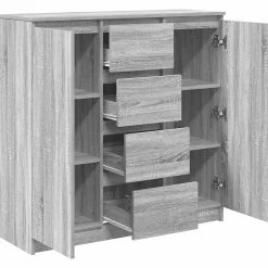Buffet et tiroirs sonoma gris 100,5x35x98,5cm bois d'ingénierie vidaXL
