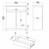 Buffet Genziana, Buffet du salon, Commode de salon, Garde-manger de cuisine, 80x40 h100 cm, Noir