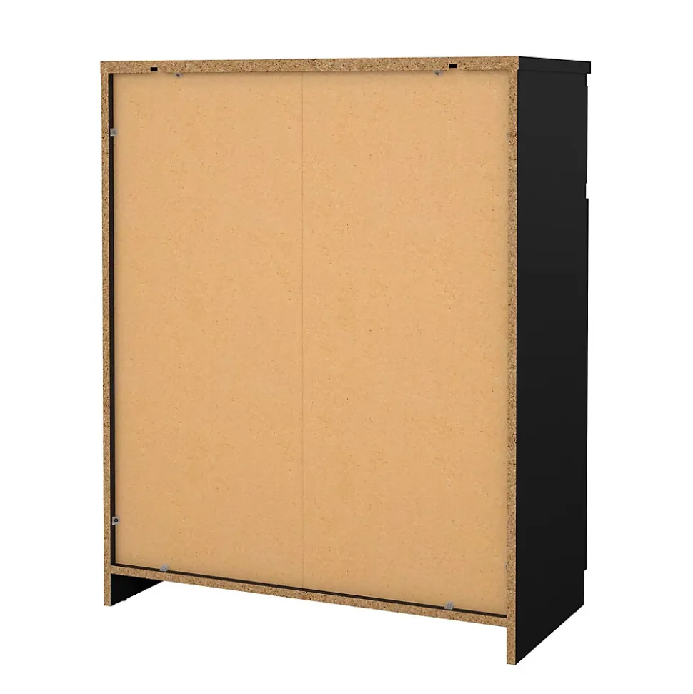 Buffet Genziana, Buffet du salon, Commode de salon, Garde-manger de cuisine, 80x40 h100 cm, Noir