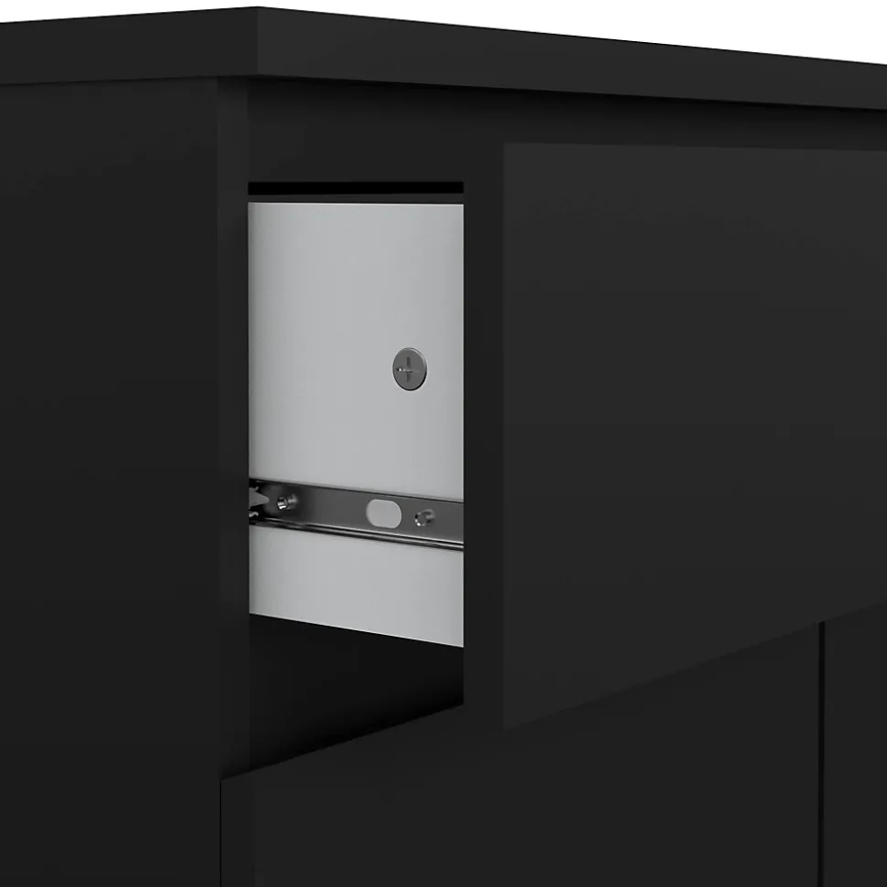 Buffet Genziana, Buffet du salon, Commode de salon, Garde-manger de cuisine, 80x40 h100 cm, Noir