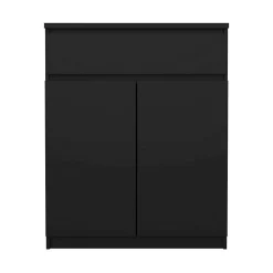 Buffet Genziana, Buffet du salon, Commode de salon, Garde-manger de cuisine, 80x40 h100 cm, Noir