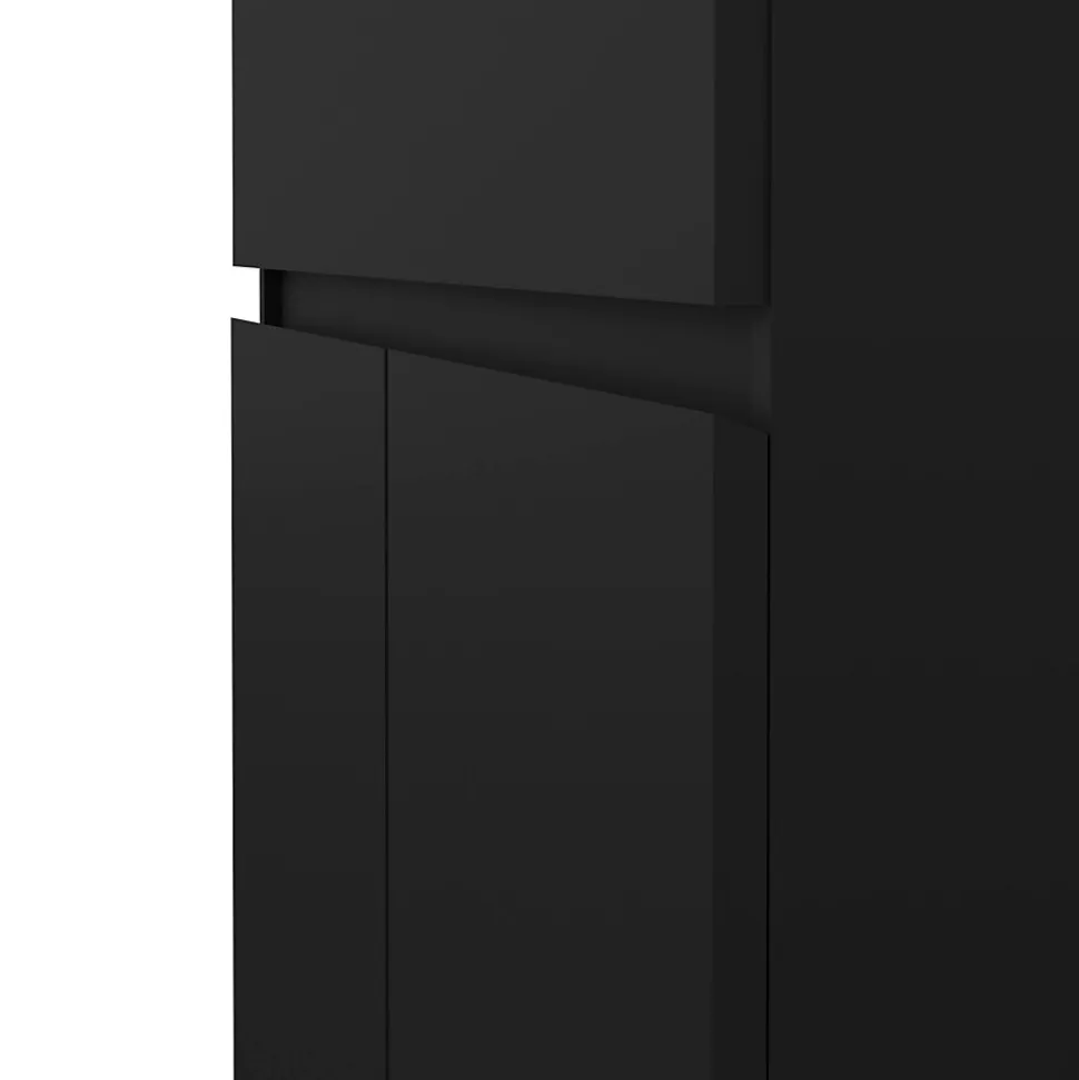 Buffet Genziana, Buffet du salon, Commode de salon, Garde-manger de cuisine, 80x40 h100 cm, Noir
