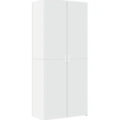 Buffet haut blanc 80x42,5x185 cm bois d'ingénierie vidaXL