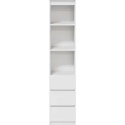 Buffet haut blanc 37,5x35x180 cm bois d'ingénierie vidaXL