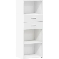 Buffet haut blanc 45x42,5x124 cm bois d'ingénierie vidaXL
