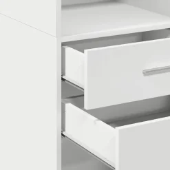 Buffet haut blanc 45x42,5x124 cm bois d'ingénierie vidaXL