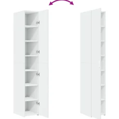 Buffet haut blanc 30x42,5x185 cm bois d'ingénierie vidaXL