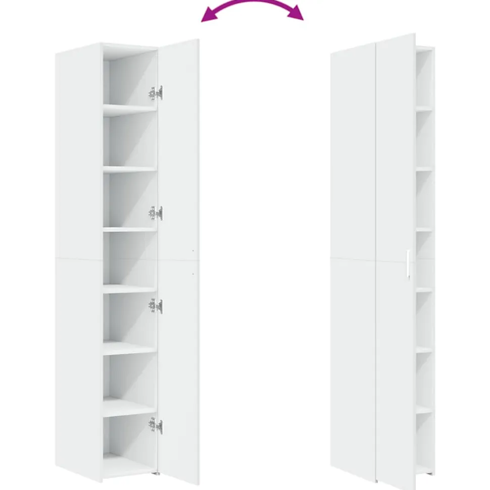 Buffet haut blanc 30x42,5x185 cm bois d'ingénierie vidaXL