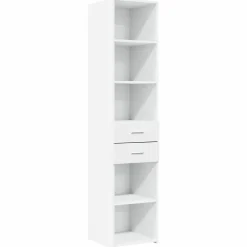 Buffet haut blanc 40x42,5x185 cm bois d'ingénierie vidaXL