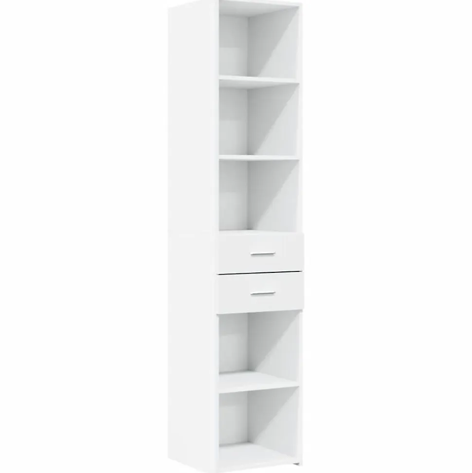 Buffet haut blanc 40x42,5x185 cm bois d'ingénierie vidaXL