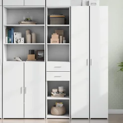 Buffet haut blanc 40x42,5x185 cm bois d'ingénierie vidaXL