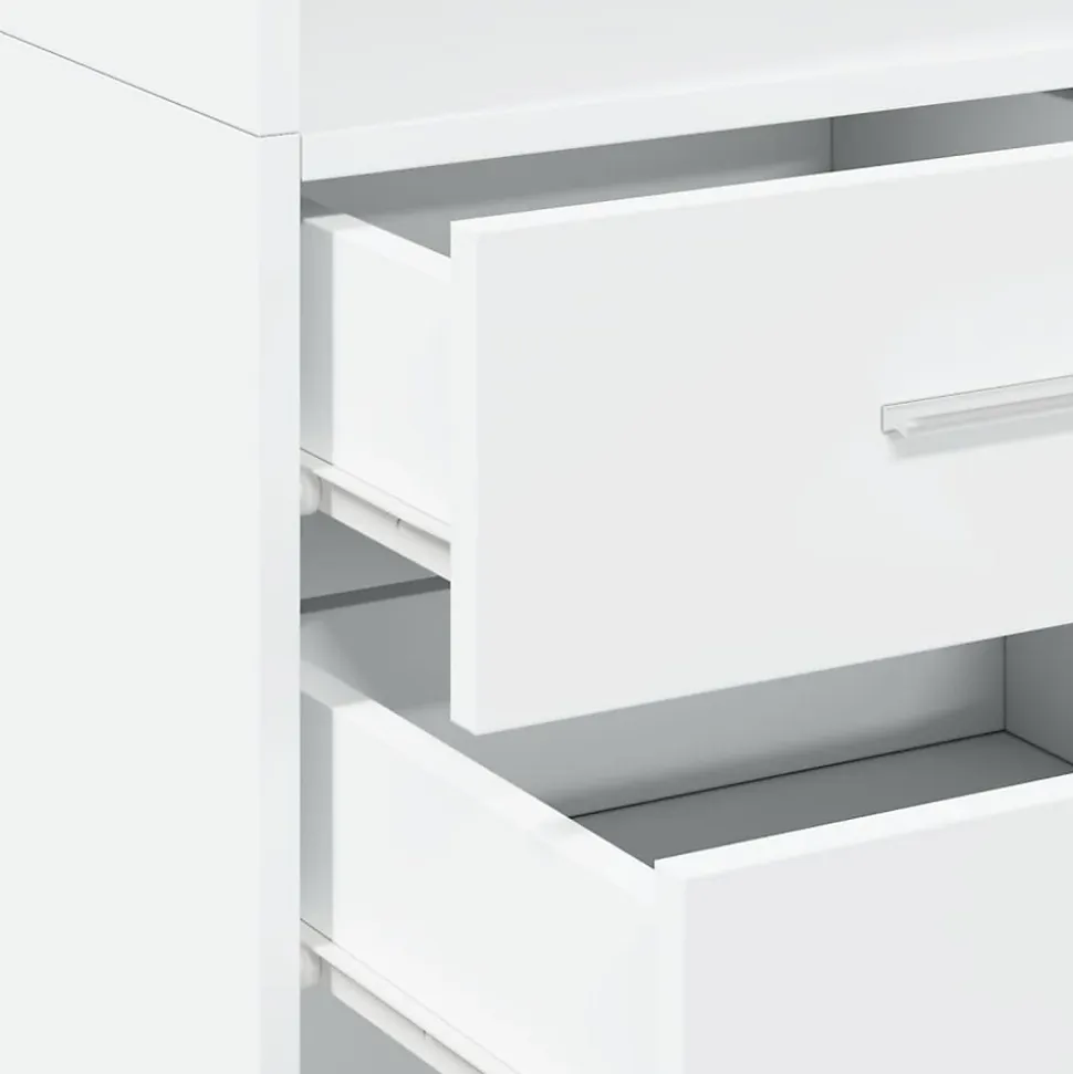 Buffet haut blanc 40x42,5x185 cm bois d'ingénierie vidaXL
